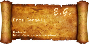 Encz Gergely névjegykártya