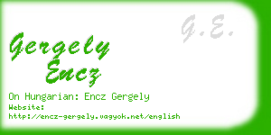 gergely encz business card